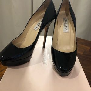 Jimmy Choo black paten shoes